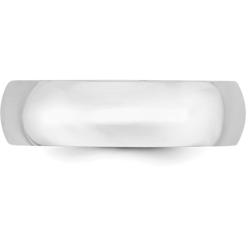 14K White Gold 6mm Lightweight Comfort Fit Wedding Band - Size 11 by 0