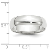 14K White Gold 6mm Lightweight Comfort Fit Wedding Band - Size 11 by 0