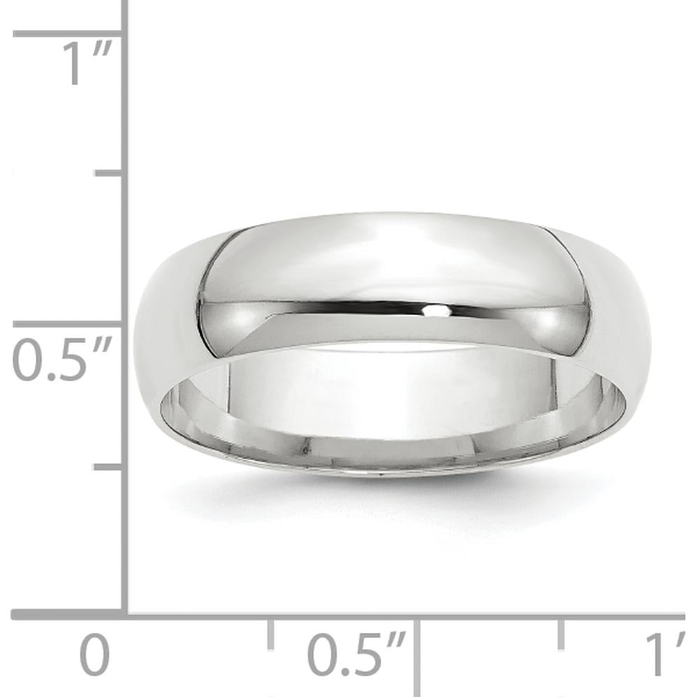 14K White Gold 6mm Lightweight Comfort Fit Wedding Band - Size 11 by 0