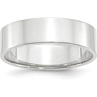 14K White Gold 6mm Lightweight Flat Wedding Band - Size 10.5 by Luciano & Cie