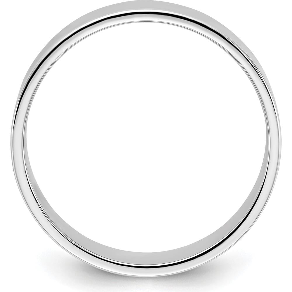 14K White Gold 6mm Lightweight Flat Wedding Band - Size 10.5 by Luciano & Cie