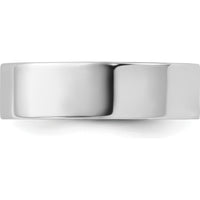 14K White Gold 6mm Lightweight Flat Wedding Band - Size 10.5 by Luciano & Cie