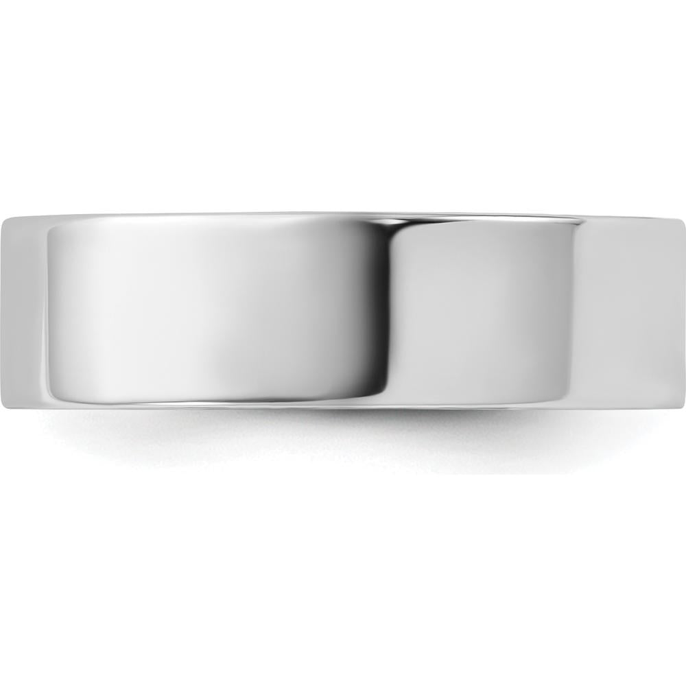 14K White Gold 6mm Lightweight Flat Wedding Band - Size 10.5 by Luciano & Cie