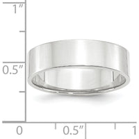 14K White Gold 6mm Lightweight Flat Wedding Band - Size 10.5 by Luciano & Cie