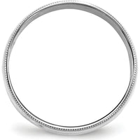 14K White Gold 6mm Lightweight Milgrain Half-Round Wedding Band by Luciano & Cie