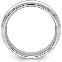 14K White Gold 6mm Milgrain Comfort Fit Wedding Band - Size 5 by 0