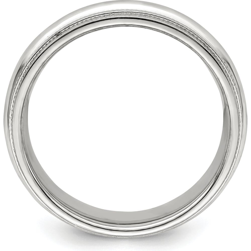 14K White Gold 6mm Milgrain Comfort Fit Wedding Band - Size 5 by 0