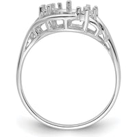 14K White Gold 6mm Pearl and Diamond Ring Mounting with Polished Rhodium Finish by Monteluci Fine Jewelry