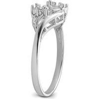 14K White Gold 6mm Pearl and Diamond Ring Mounting with Polished Rhodium Finish by Monteluci Fine Jewelry