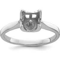 14K White Gold 6mm Pearl Ring Mounting with Polished Rhodium Finish by Monteluci Fine Jewelry
