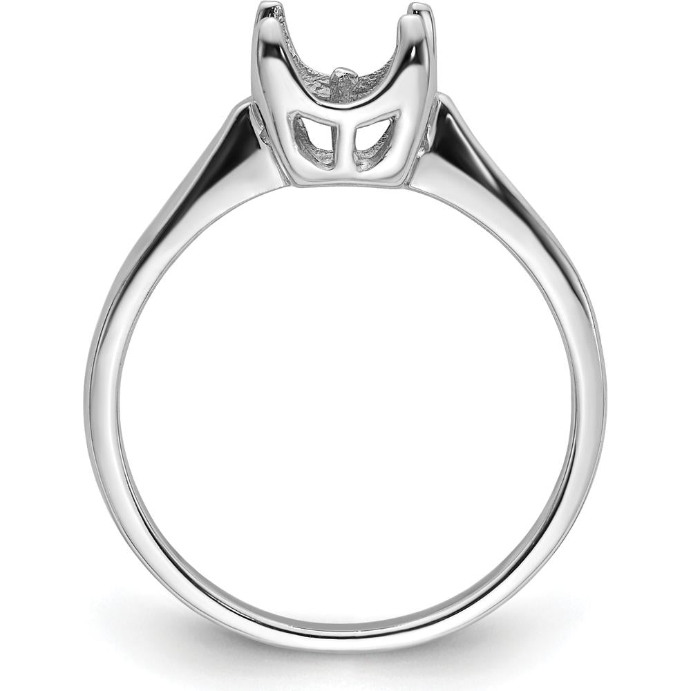 14K White Gold 6mm Pearl Ring Mounting with Polished Rhodium Finish by Monteluci Fine Jewelry