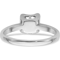14K White Gold 6mm Pearl Ring Mounting with Polished Rhodium Finish by Monteluci Fine Jewelry