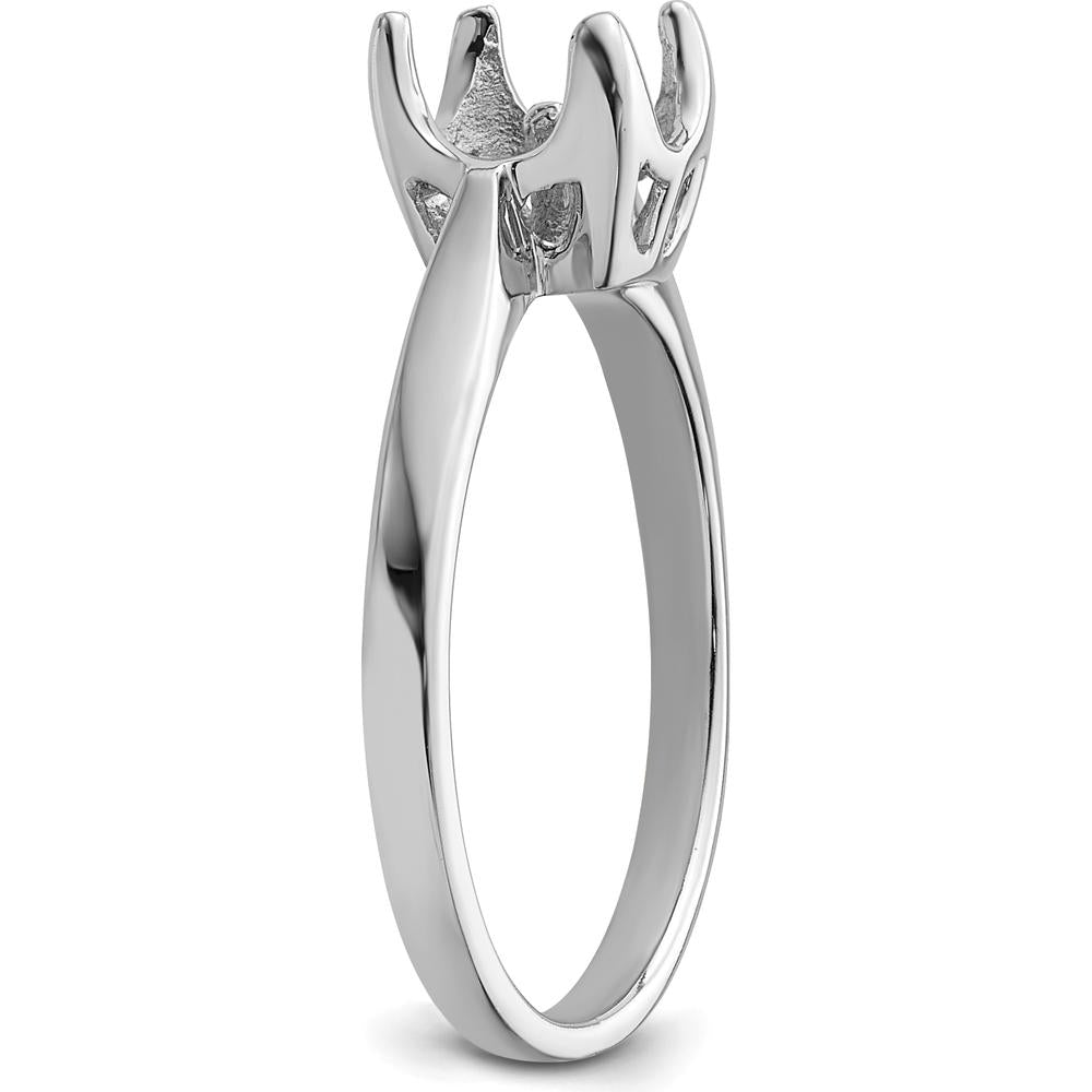 14K White Gold 6mm Pearl Ring Mounting with Polished Rhodium Finish by Monteluci Fine Jewelry