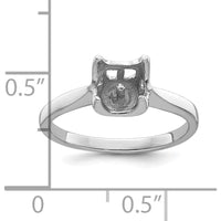 14K White Gold 6mm Pearl Ring Mounting with Polished Rhodium Finish by Monteluci Fine Jewelry