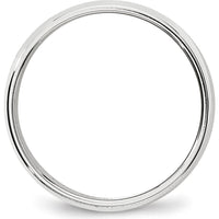 14K White Gold 6mm Polished Half-Round Milgrain Wedding Band by Luciano & Cie