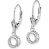 14K White Gold 6mm Round Leverback Earrings - Customizable Mounting for Gemstones by Monteluci Fine Jewelry