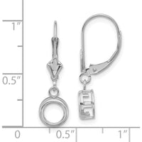 14K White Gold 6mm Round Leverback Earrings - Customizable Mounting for Gemstones by Monteluci Fine Jewelry