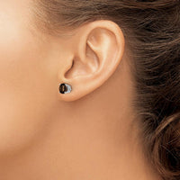 14K White Gold 6mm Round Smoky Quartz Stud Earrings - 0.80 Carat Total Gem Weight by Monteluci Fine Jewelry