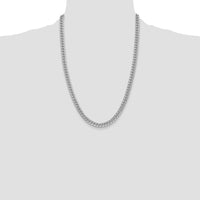 14K White Gold 6mm Semi-Solid Miami Cuban Chain - 24 Inches with Lobster Clasp by Oro Pregiato
