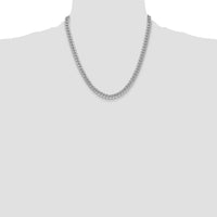 14K White Gold 6mm Semi-Solid Miami Cuban Chain Necklace - 20 Inches by Oro Pregiato