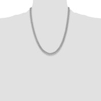 14K White Gold 6mm Semi-Solid Miami Cuban Chain Necklace - 22 Inch Length by Oro Pregiato