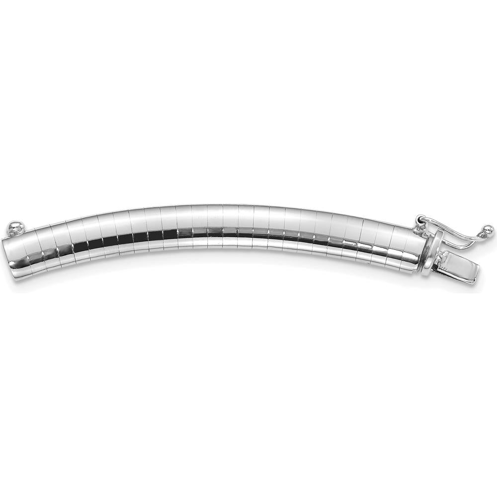 14K White Gold 6mm Standard Weight Domed Omega 2" Extender for Necklace by Oro Pregiato