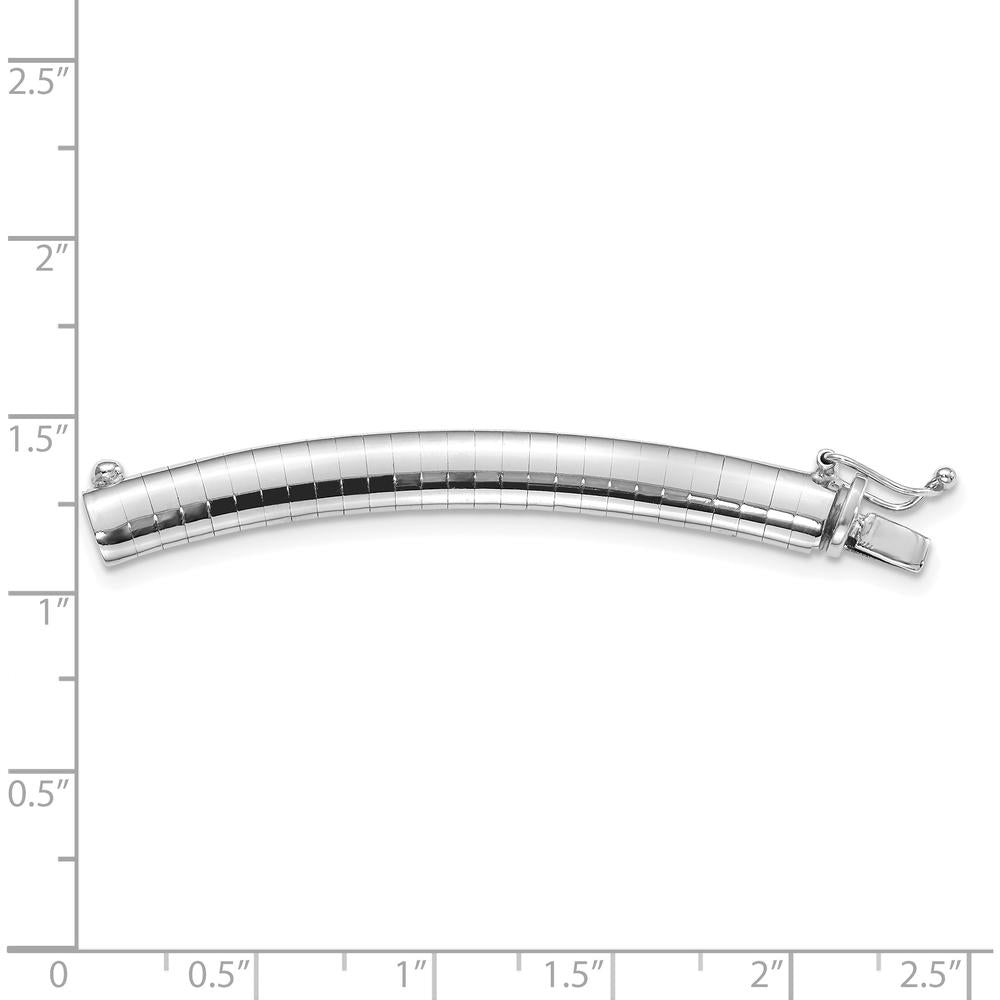 14K White Gold 6mm Standard Weight Domed Omega 2" Extender for Necklace by Oro Pregiato