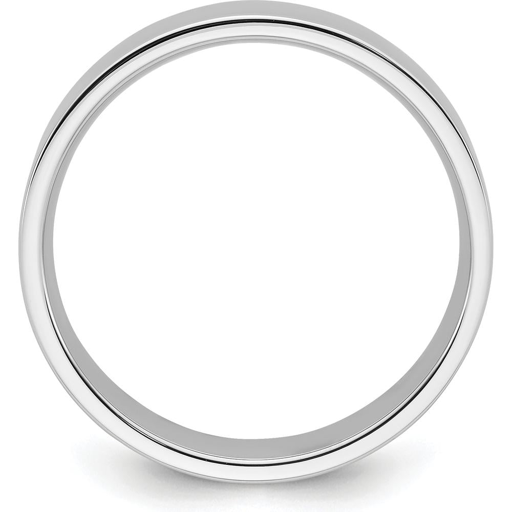 14K White Gold 6mm Standard Weight Flat Comfort Fit Wedding Band - Size 14 by Luciano & Cie