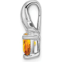 14K White Gold 6mm Trillion Citrine and Diamond Pendant - 0.65 Carat Total Gemstone Weight by Lumare Gioia