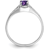 14K White Gold 6x4mm Oval Amethyst Ring - 0.42 Carat Total Amethyst Weight by Monteluci Fine Jewelry
