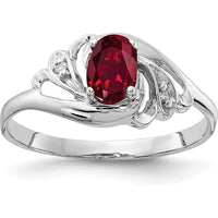 14K White Gold 6x4mm Oval Lab-Created Ruby Ring with Round Diamonds - 0.60 Carat Total Ruby Weight by Monteluci Fine Jewelry