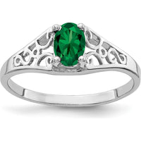 14K White Gold 6x4mm Oval Mount St. Helens Helenite Ring - 0.5 Carat Total Gemstone Weight by Monteluci Fine Jewelry