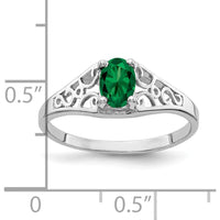 14K White Gold 6x4mm Oval Mount St. Helens Helenite Ring - 0.5 Carat Total Gemstone Weight by Monteluci Fine Jewelry