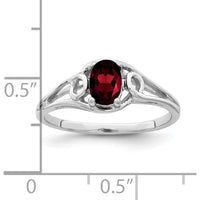 14K White Gold 6x4mm Oval Natural Garnet Ring with Split Shank Design - 0.60 Carat Total Gem Weight by Monteluci Fine Jewelry