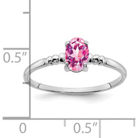 14K White Gold 6x4mm Oval Pink Sapphire Ring - 0.6 Carat Total Gem Weight by Monteluci Fine Jewelry