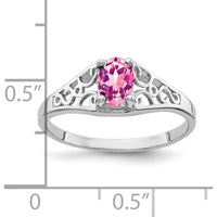 14K White Gold 6x4mm Oval Pink Sapphire Ring - 0.6 Carat Total Weight by Monteluci Fine Jewelry