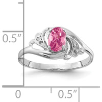 14K White Gold 6x4mm Oval Pink Tourmaline with Round Diamonds - 0.26 Carat Total Gemstone Weight by Monteluci Fine Jewelry