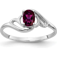14K White Gold 6x4mm Oval Rhodolite Garnet Ring - 0.57 Carat Total Gem Weight by Monteluci Fine Jewelry