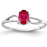 14K White Gold 6x4mm Oval Ruby Ring with Split Shank Design - 0.60 Carat Natural Ruby by Monteluci Fine Jewelry