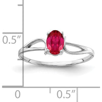 14K White Gold 6x4mm Oval Ruby Ring with Split Shank Design - 0.60 Carat Natural Ruby by Monteluci Fine Jewelry