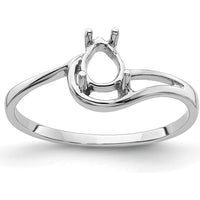 14K White Gold 6x4mm Pear Shape Ring Mounting by Monteluci Fine Jewelry