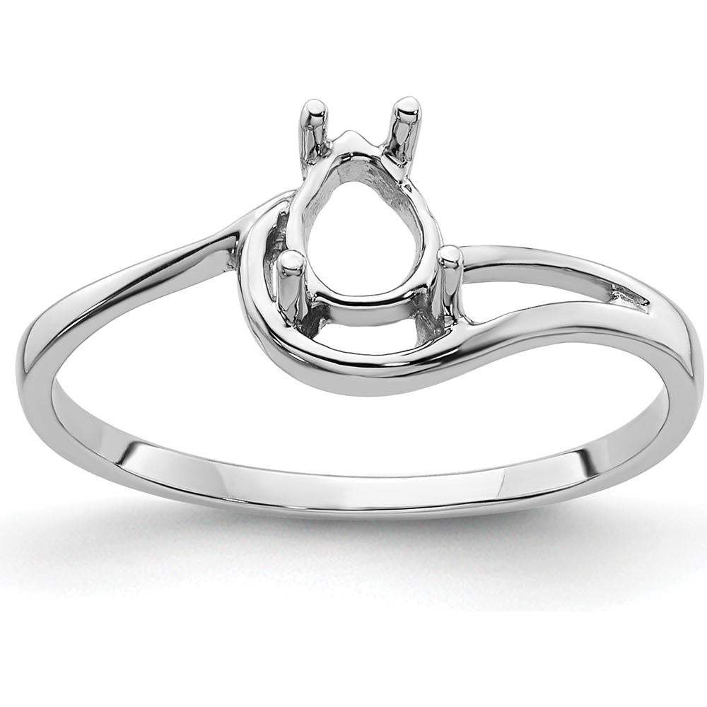 14K White Gold 6x4mm Pear Shape Ring Mounting by Monteluci Fine Jewelry