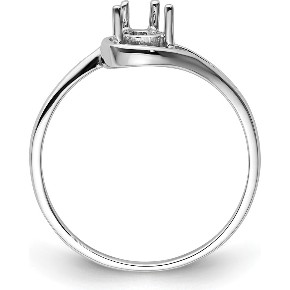 14K White Gold 6x4mm Pear Shape Ring Mounting by Monteluci Fine Jewelry