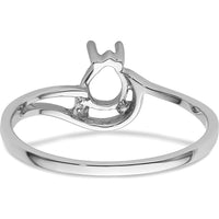14K White Gold 6x4mm Pear Shape Ring Mounting by Monteluci Fine Jewelry