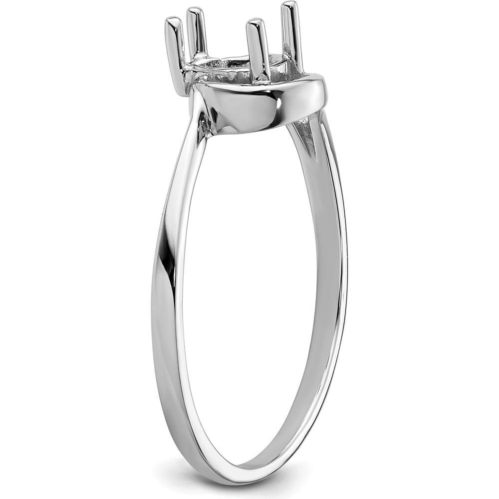 14K White Gold 6x4mm Pear Shape Ring Mounting by Monteluci Fine Jewelry