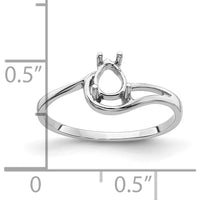 14K White Gold 6x4mm Pear Shape Ring Mounting by Monteluci Fine Jewelry