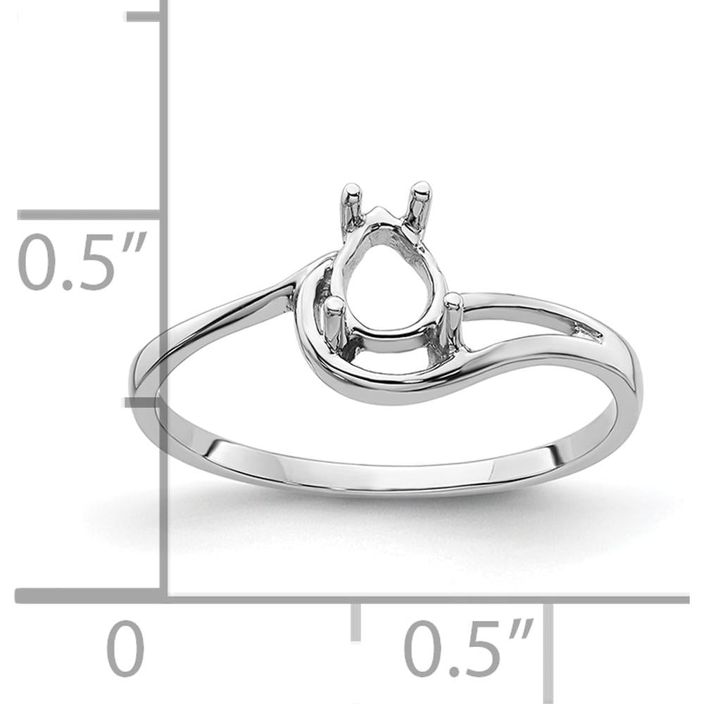 14K White Gold 6x4mm Pear Shape Ring Mounting by Monteluci Fine Jewelry
