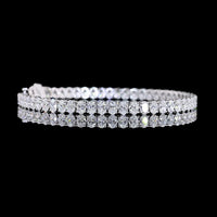14K White Gold 7.0" Tennis Bracelet with 52 Oval Cut Lab Grown Diamonds - 9.55 Carat Total Weight, E-F Color VS Clarity, Prong Set - Covaloro Fine Jewelry