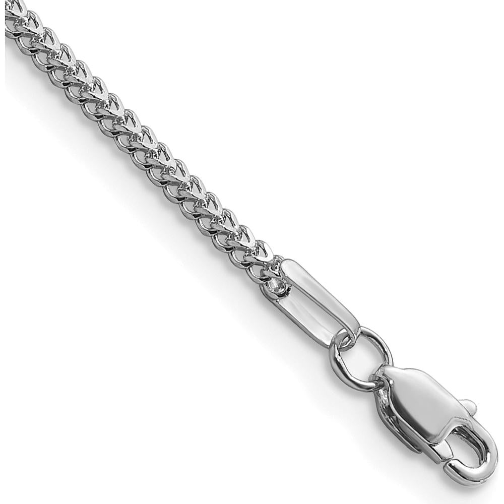 14K White Gold 7" 1.3mm Franco Chain Bracelet with Lobster Clasp by Oro Pregiato
