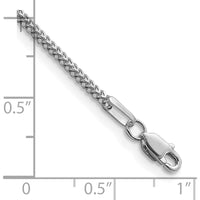 14K White Gold 7" 1.3mm Franco Chain Bracelet with Lobster Clasp by Oro Pregiato